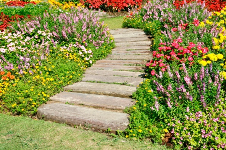 caminos con flores