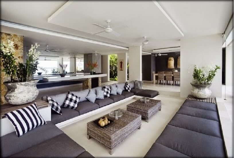 textiles en salas modernas