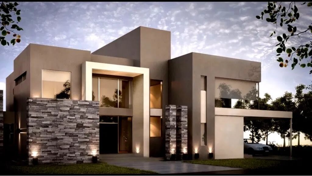 diseño fachada de casa moderna