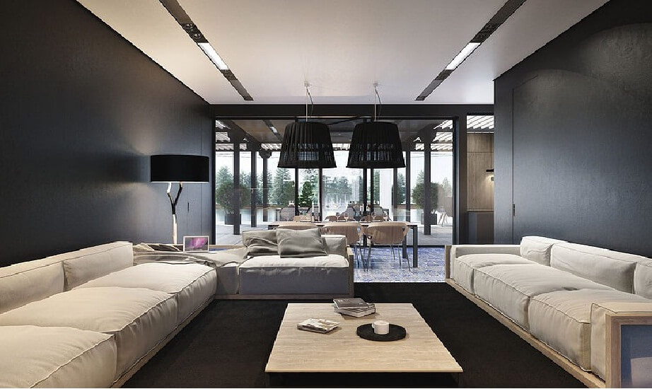 muebles de una sala moderna