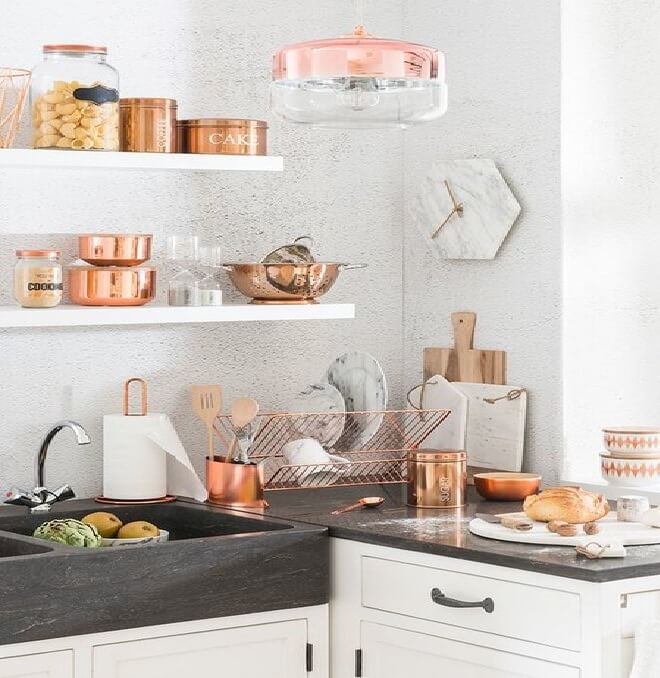 decorar con utensilios de cocina-repisas