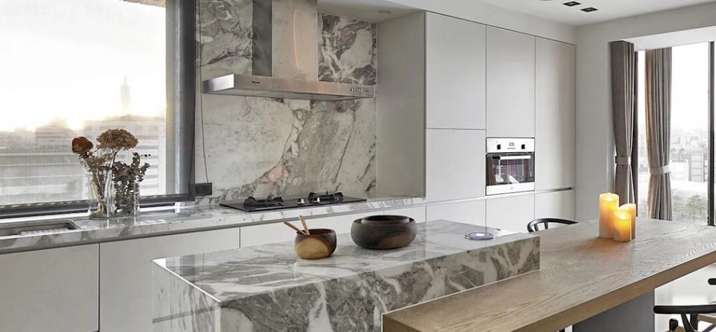 mesones de cocina de marmol