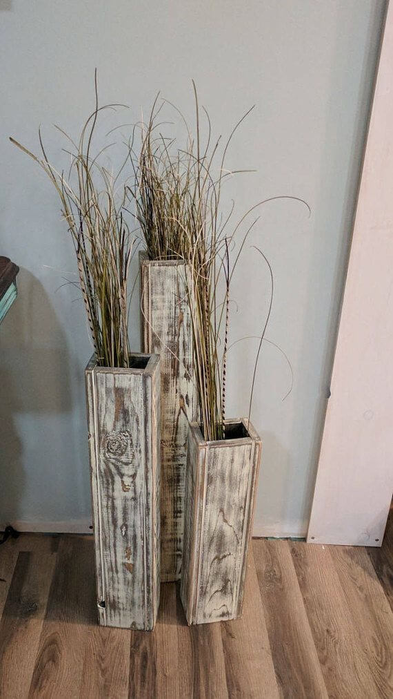 floreros de madera